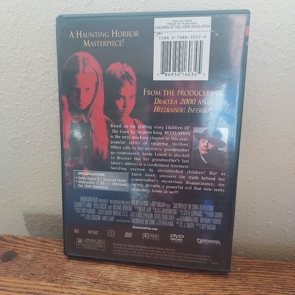 Children of the Corn: Revelation (DVD, 2001) Pre-Owned Tested Working - Picture 2 of 2
